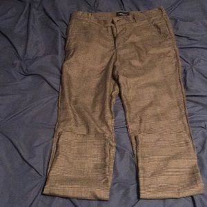 Brown and Black Plaid Pants - Slim